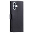 Puzdro s chlopňou pre iPhone 16 Plus, Rhombus Crossbody Leather, čierne