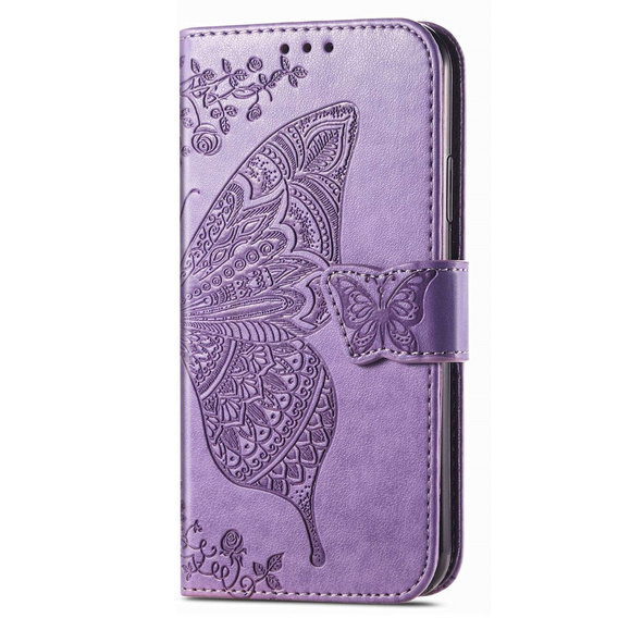 Klapkové puzdro pre Samsung Galaxy M13, Butterfly, fialové