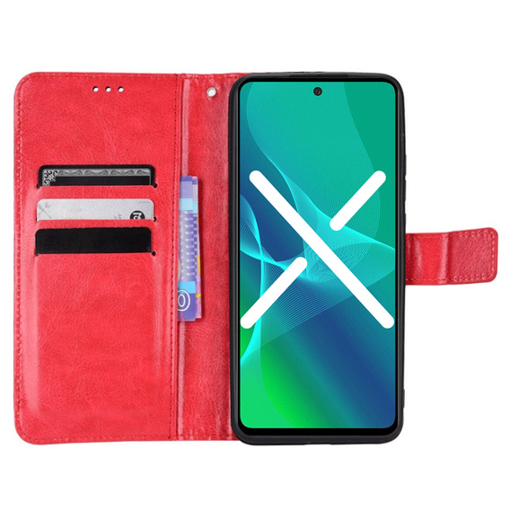 Klapkové puzdro pre Realme GT Neo 3, Crazy Horse Wallet, červené