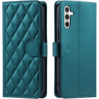 Puzdro s chlopňou pre Samsung Galaxy A16, Rhombus Crossbody Leather, zelený