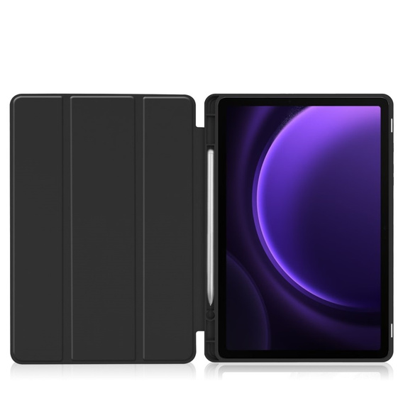 Puzdro pre Samsung Galaxy Tab S10 Lite / S10 FE / S9 FE, Smartcase s priestorom pre stylus, čierne