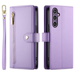 Klapkové puzdro pre Samsung Galaxy S25+ Plus, Wallet Zipper Pocket, fialové