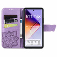 Klapkové puzdro pre Infinix Note 40 Pro Plus, Butterfly, fialové