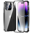 Puzdro pre iPhone 15 Pro Max, Magnetic Dual Glass, čierne