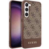 GUESS Obal na mobil pre Samsung Galaxy S23, 4G Bottom Stripe, hnedé