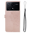 Klapkové puzdro pre Xiaomi Poco X6 Pro 5G, Mandala, ružové rose gold