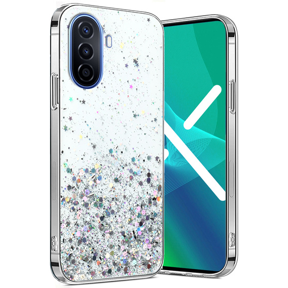 Obal na mobil pre Huawei Nova Y70, Glittery, priehľadné