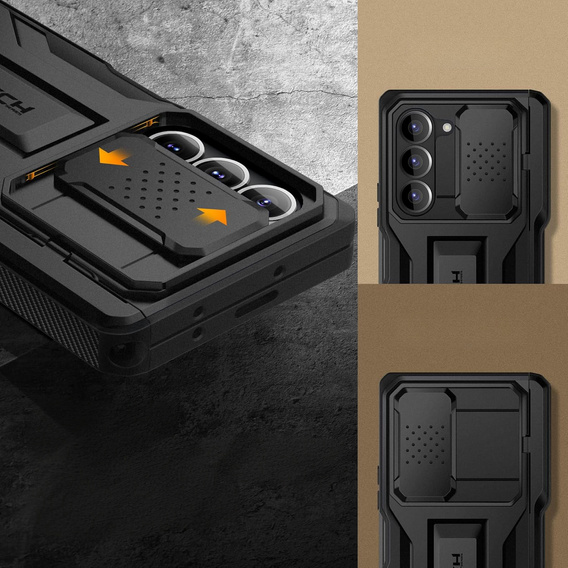 Puzdro pre Samsung Galaxy Z Fold6 5G, séria Tongate MECH so stojanom, čierne