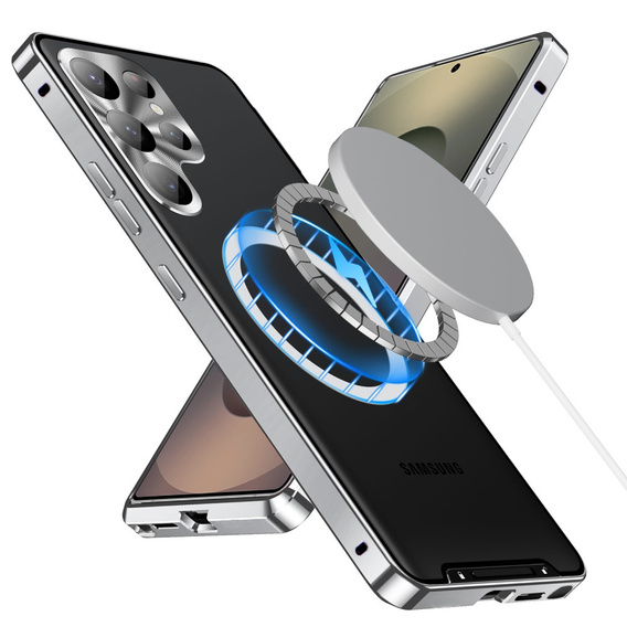 Ochranné puzdro na fotoaparát pre Samsung Galaxy S25 Ultra, CamShield MagSafe, strieborné