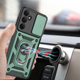 Pancierované puzdro pre Samsung Galaxy A36, CamShield Slide, zelený + tvrdené sklo 9H