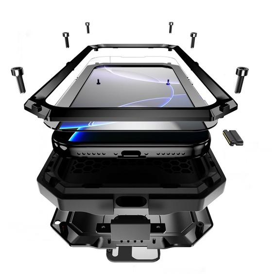 Puzdro R-JUST s ochranným sklom a stojanom pre iPhone 17 Pro Max