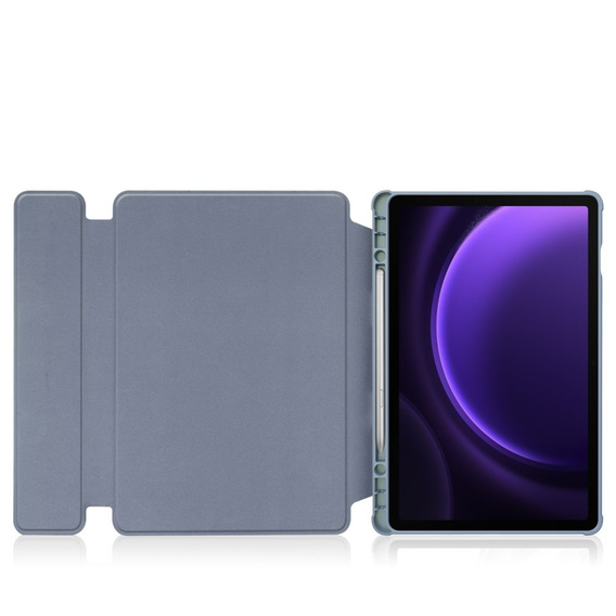 Puzdro s klávesnicou pre Samsung Galaxy Tab S9 FE+ Plus, Rotary 360° Leather, fialové