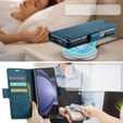 CASEME flipové puzdro pre Samsung Galaxy Z Fold6 5G, Litchi Wallet, modré
