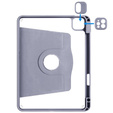 Puzdro pre iPad Pro 11" 2022/2021/2020 (4/3/2 gen.), s priestorom pre stylus, otočné o 360°, fialové