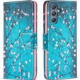 Klapkové puzdro pre Samsung Galaxy M34, Wallet, Sakura, modré