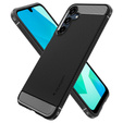 Puzdro Spigen pre Samsung Galaxy A16 4G/ 5G, Rugged Armor MagSafe, čierne + tvrdené sklo 9H