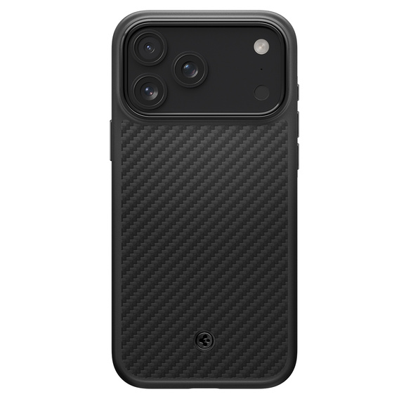 Spigen Enzo Aramid MagSafe puzdro pre iPhone 17 Pro, čierne