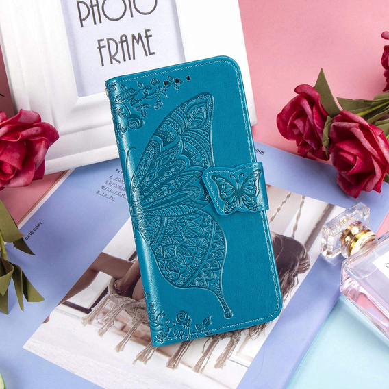 Klapkové puzdro pre Oppo A40 / Oppo A40m, Butterfly, modré