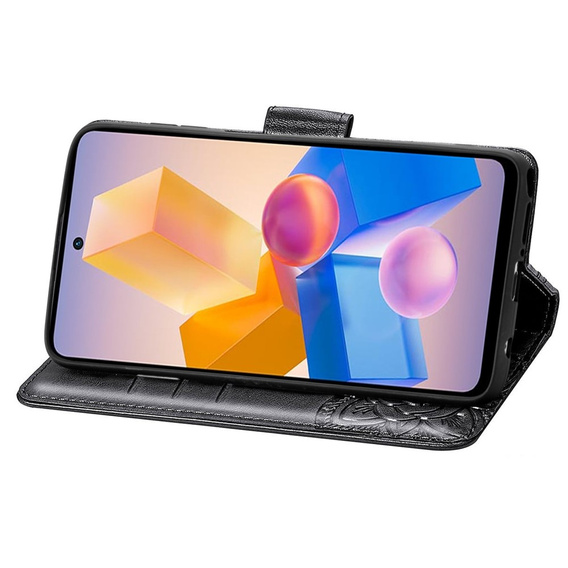Klapkové puzdro pre Infinix Hot 40i, Butterfly, čierne