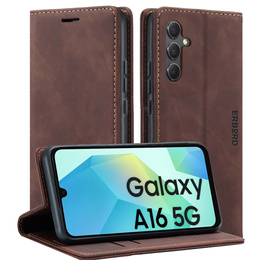 Puzdro pre Samsung Galaxy A16, ERBORD Vintage, peňaženka s chlopňou, káva