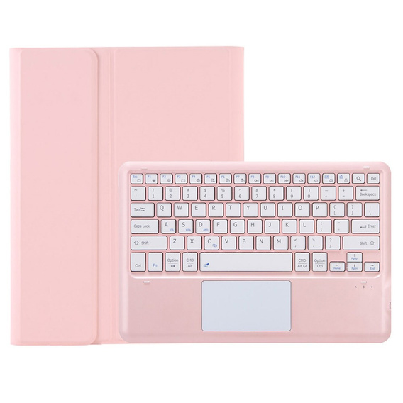 Puzdro + klávesnica Samsung Galaxy Tab S9+, Leather Pen Slot TouchPad, ružové rose gold