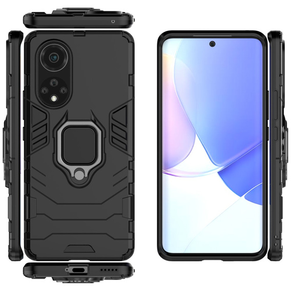Obal na mobil pre Huawei Nova 9, Kickstand Ring, čierne