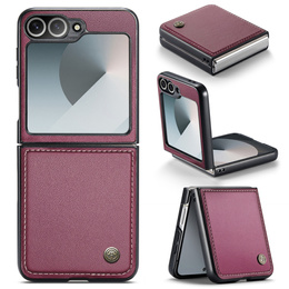 Puzdro pre Samsung Galaxy Z Flip7 FE / Z Flip6, CASEME Litchi Leather, červené