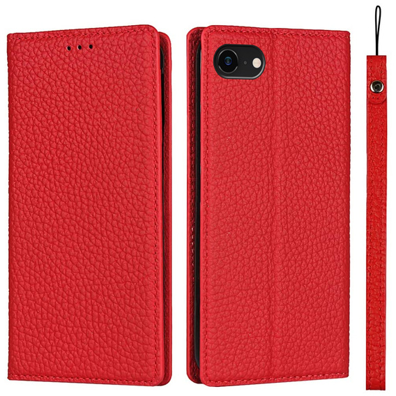 Kožené puzdro pre iPhone 7/8/SE 2020/SE 2022, ERBORD Grain Leather, červené