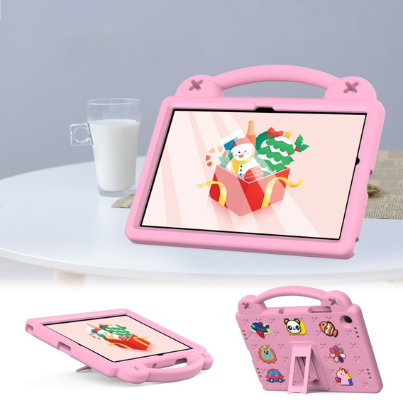 Detské puzdro pre Samsung Galaxy Tab A9+, Cute Patterns, so stojanom, ružové
