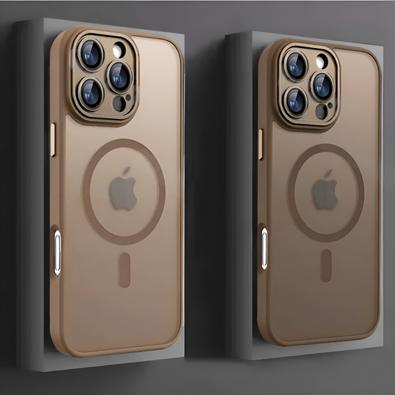 Puzdro pre iPhone 16 Pro, pre MagSafe, ERBORD Matt Case, desert titanium + sklo na displej