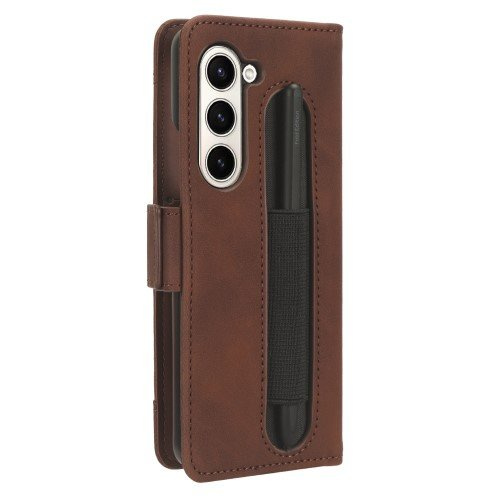 Klapkové puzdro pre Samsung Galaxy Z Fold 5 5G, Card Slot, hnedé