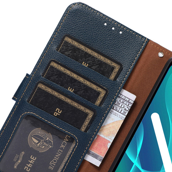Flipové puzdro pre Samsung Galaxy S22+ Plus 5G, KHAZNEH RFID, modré