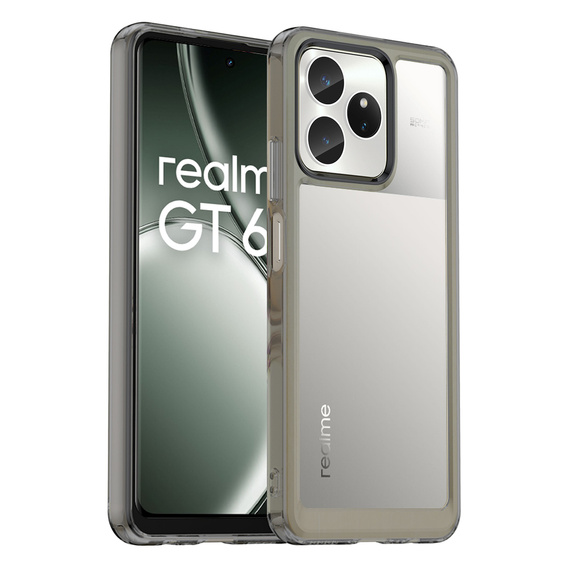 Obal na mobil pre Realme GT 6 / 6T, Fusion Hybrid, transparentné / čierne