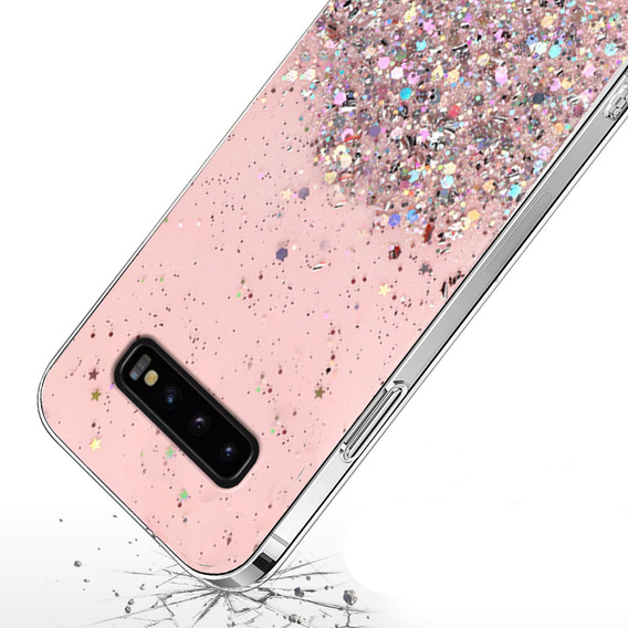 Obal na mobil pre Samsung Galaxy S10 5G, Glittery, ružové