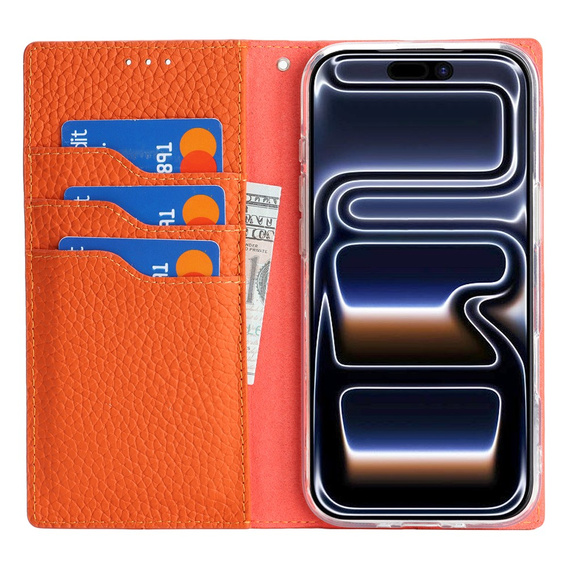 Puzdro Litchi Skin Grain flip pre iPhone 17 Pro