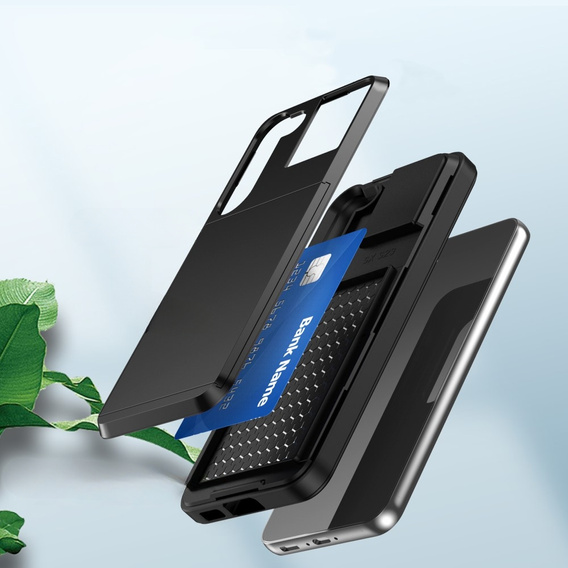 Obal na mobil pre Samsung Galaxy S23, Sliding Card Holder, čierne