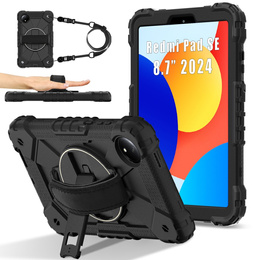 Detské puzdro pre Xiaomi Redmi Pad SE 8.7", pancierované s popruhom, čierne