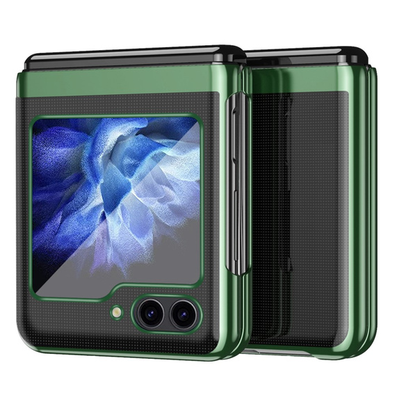 Puzdro pre Samsung Galaxy Z Flip7 FE / Z Flip6, PC Case, transparentné / zelené