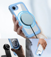 Puzdro pre iPhone 16E, Shockproof, so sklom, pre MagSafe, modré