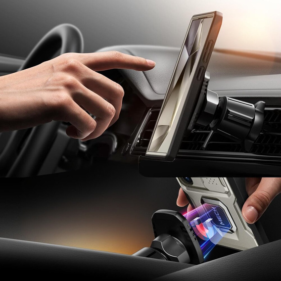 Puzdro pre Samsung Galaxy S24 Ultra, séria Tongate MECH so stojanom, sivé