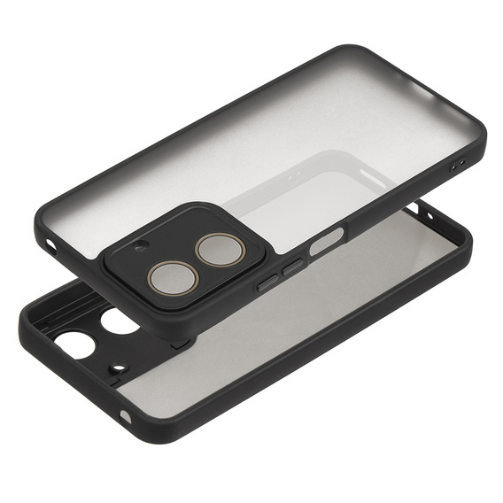 Obal na mobil pre Xiaomi Redmi 13C / Poco C65, Fusion Hybrid, transparentné / čierne + 9H sklo
