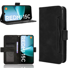 Klapkové puzdro pre Xiaomi Redmi 15C 4G/LTE, Card Slot, čierne