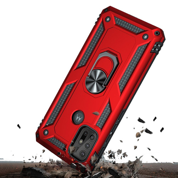 Pancierované obal na mobil pre Motorola Moto G10/G30, Nox Case Ring, červené