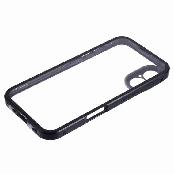 Puzdro pre iPhone 16, Magnetic Dual Glass, čierne