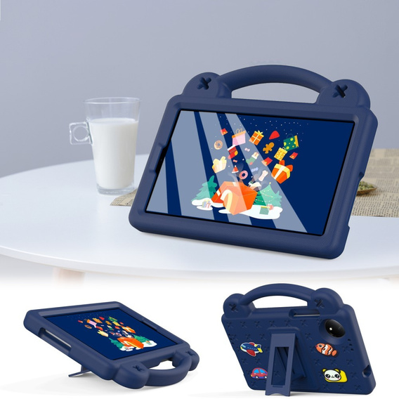 Detské puzdro pre Xiaomi Redmi Pad SE 8.7", Cute Patterns, so stojanom, tmavomodré