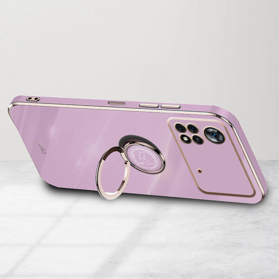 Obal na mobil pre Xiaomi Poco X4 Pro 5G, Electro Ring, fialové