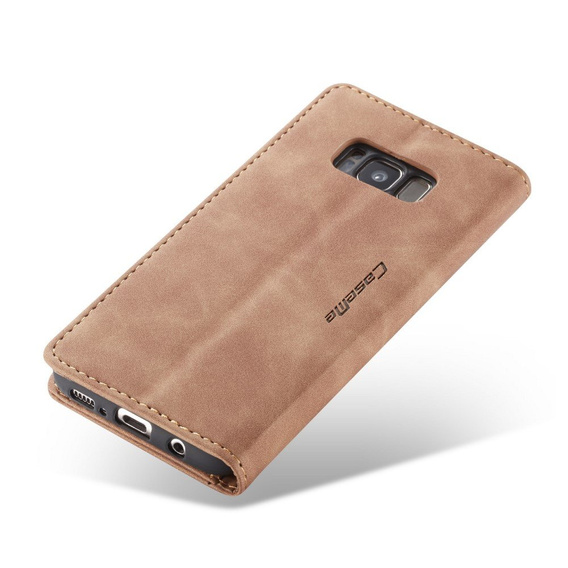 CASEME puzdro pre Samsung Galaxy S8, Leather Wallet Case, hnedé