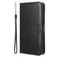 Klapkové puzdro pre Xiaomi 14T Pro, Crazy Horse Wallet, čierne