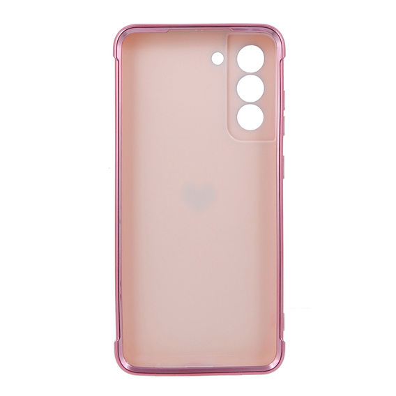 Obal na mobil pre Samsung Galaxy S21 FE, Electro heart, ružové rose gold