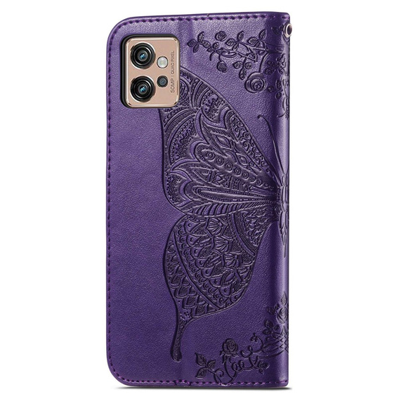 Klapkové puzdro pre Motorola Moto G32, Butterfly, fialové